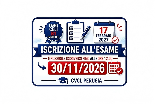 CELI IMMIGRATI B1 - PROSSIMA SESSIONE 17/02/2027